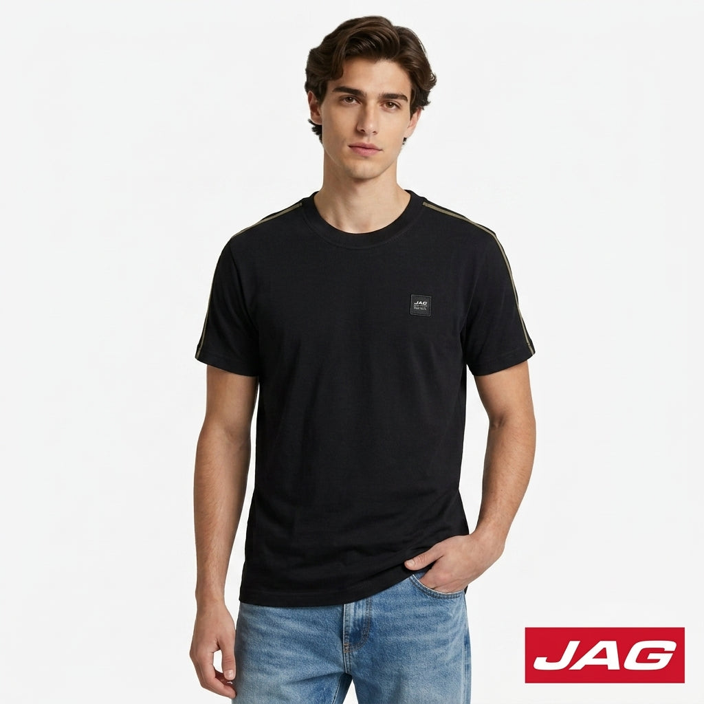 Jag Black Men’s Rugged Boxy Fit Roundneck T-Shirt 30LJ2001