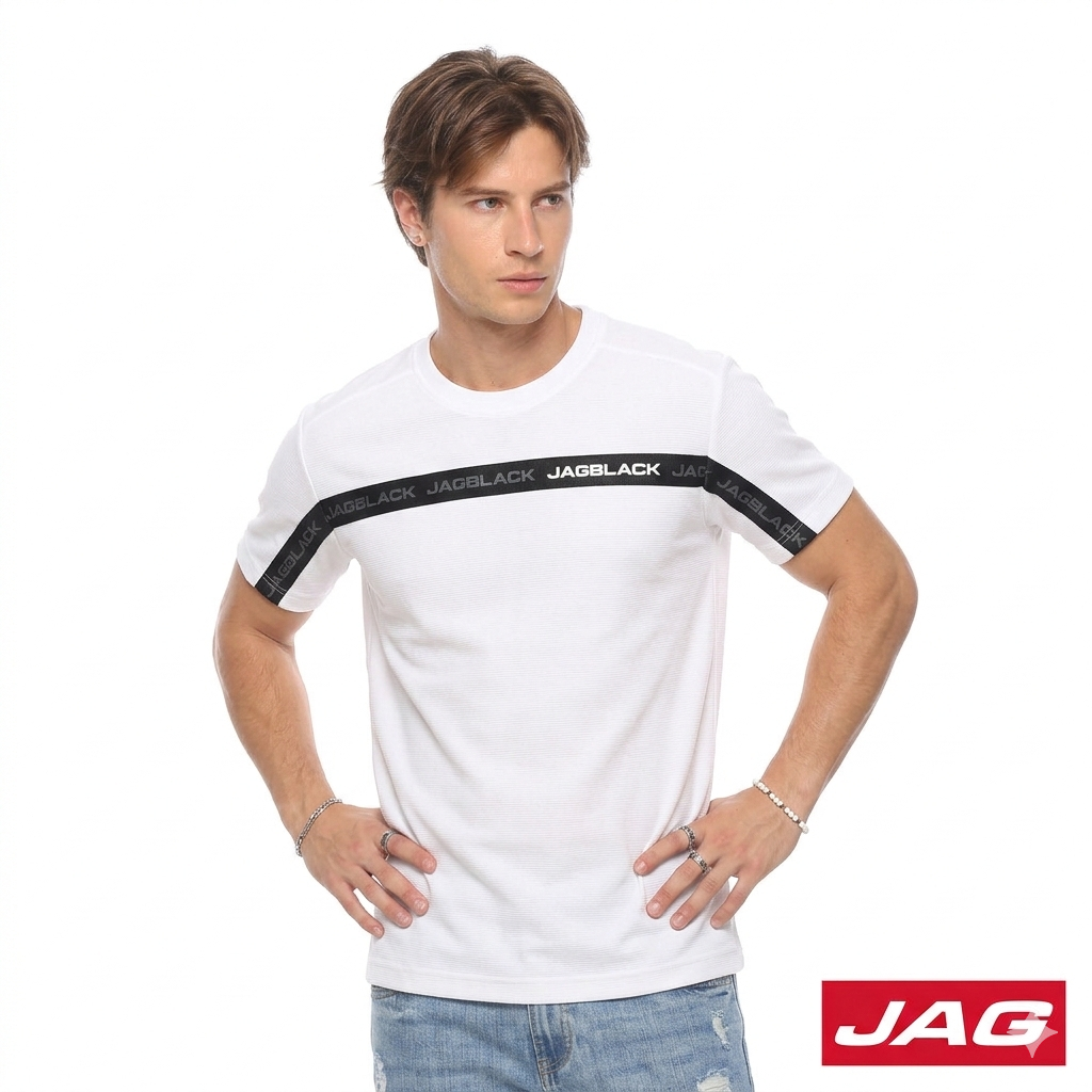 Jag Black Men's Round Neck Rugged Boxy Fit 30LU2001