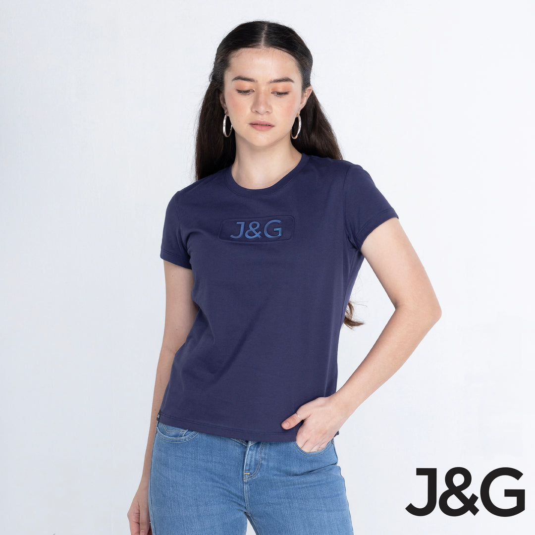 J&G Girl's Basic Fit Embossed Logo Tee