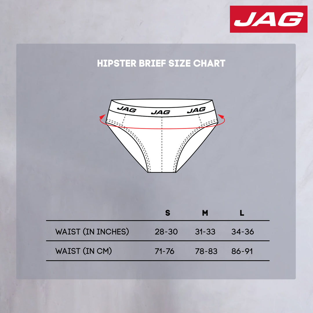 Jag Men's Hipster Brief 3 in 1 Pack