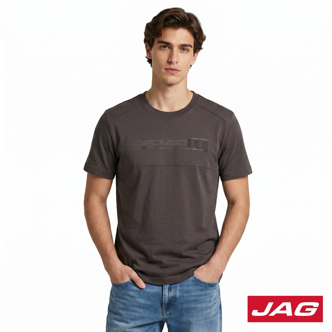 Jag Black Men’s Rugged Boxy Fit Roundneck T-Shirt 30LT2001