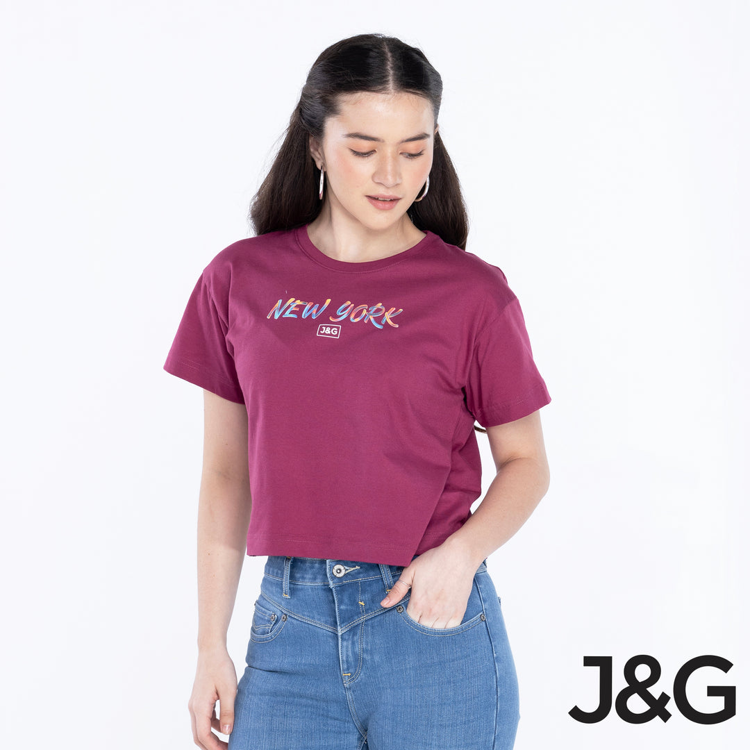 J&G Girl's NYC Mid Crop Tee