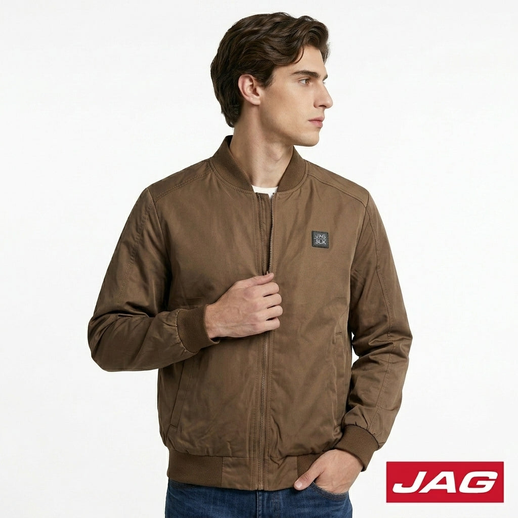 Jag Black Men's Moto Fit Bomber Jacket 57DJF000