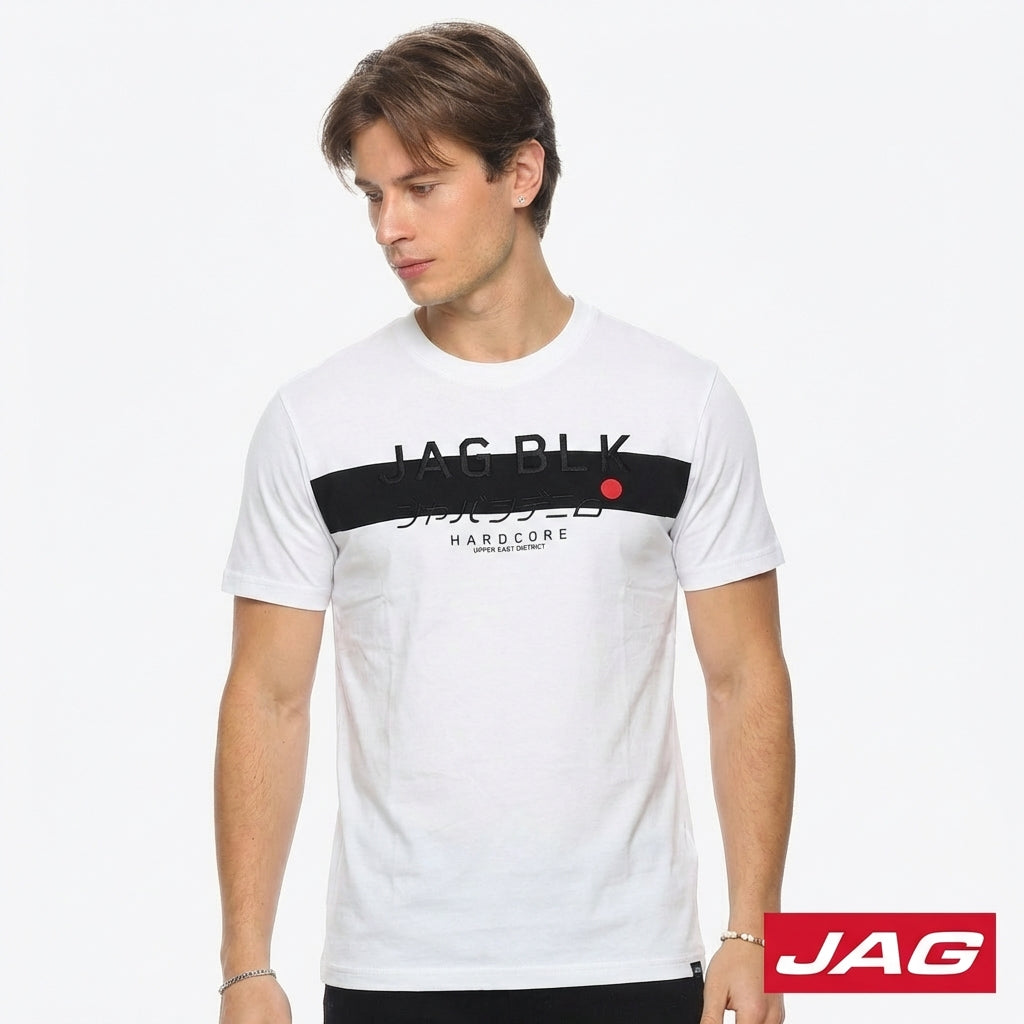 Jag Black Men's Round Neck Relaxed Fit 30L68000
