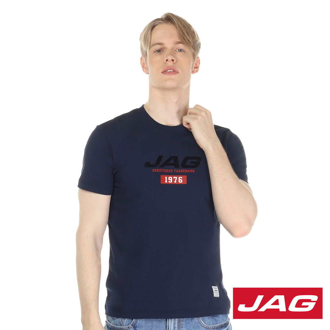 Jag Men's Top Round Neck Rugged Fit Single Jersey