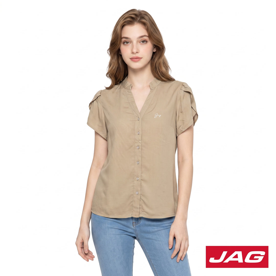 Jag Ladies Modern Classic Short Sleeve V‑Neck Polo 87CE1000