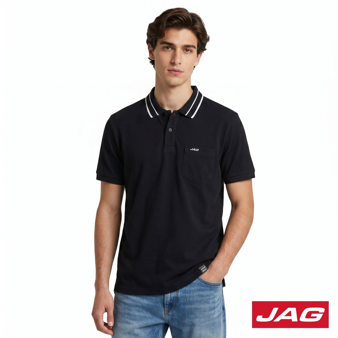 Jag Men's American Vintage Short Sleeve Polo Shirt 91PJ3000