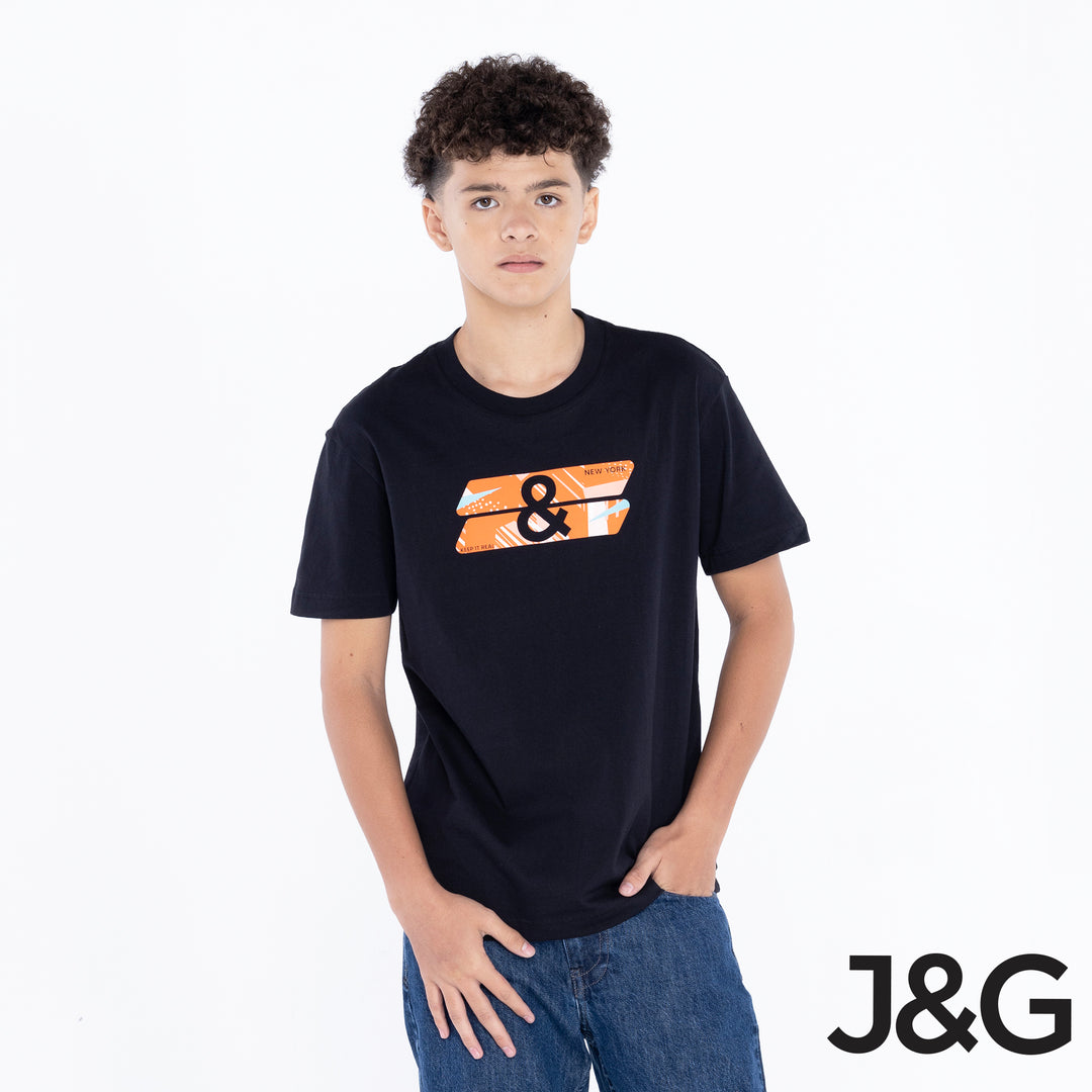 J&G Boy's Rugged Boxy Fit Tee Graphic Tee