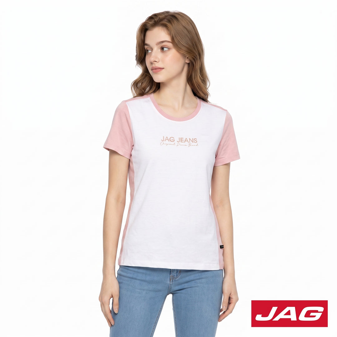 Jag Ladies Casual Roundneck Branded Graphic Print T-Shirt 83RV8000