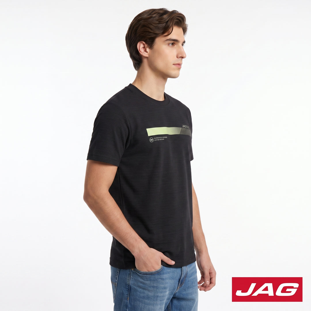 Jag Black Men’s Rugged Boxy Fit Roundneck T-Shirt 30L92001