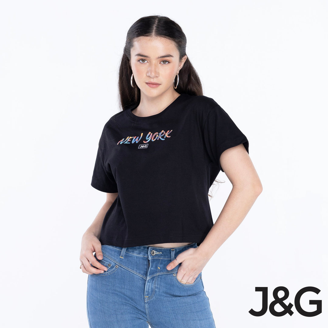 J&G Girl's NYC Mid Crop Tee