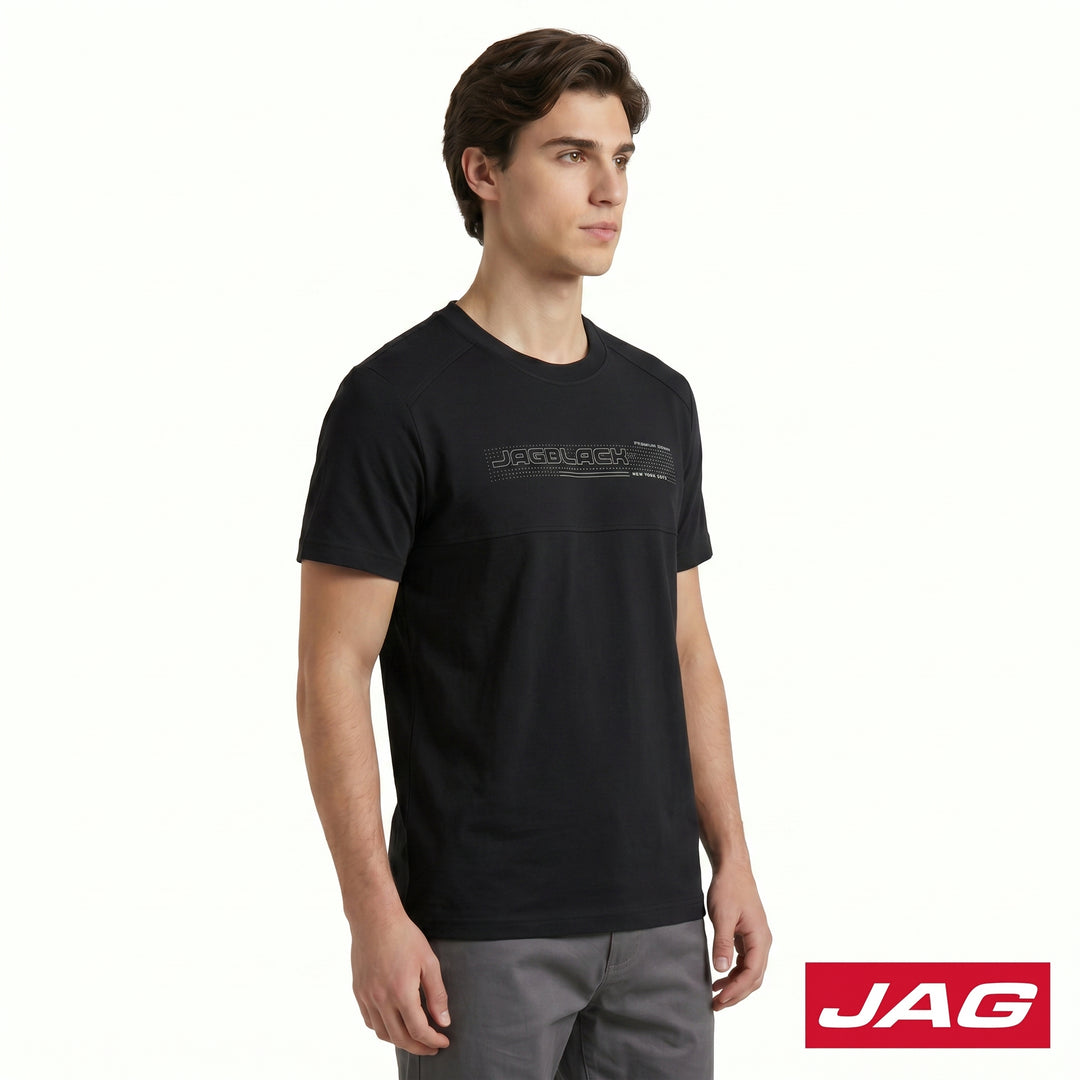 Jag Black Men’s Rugged Boxy Fit Roundneck T-Shirt 30LT2001