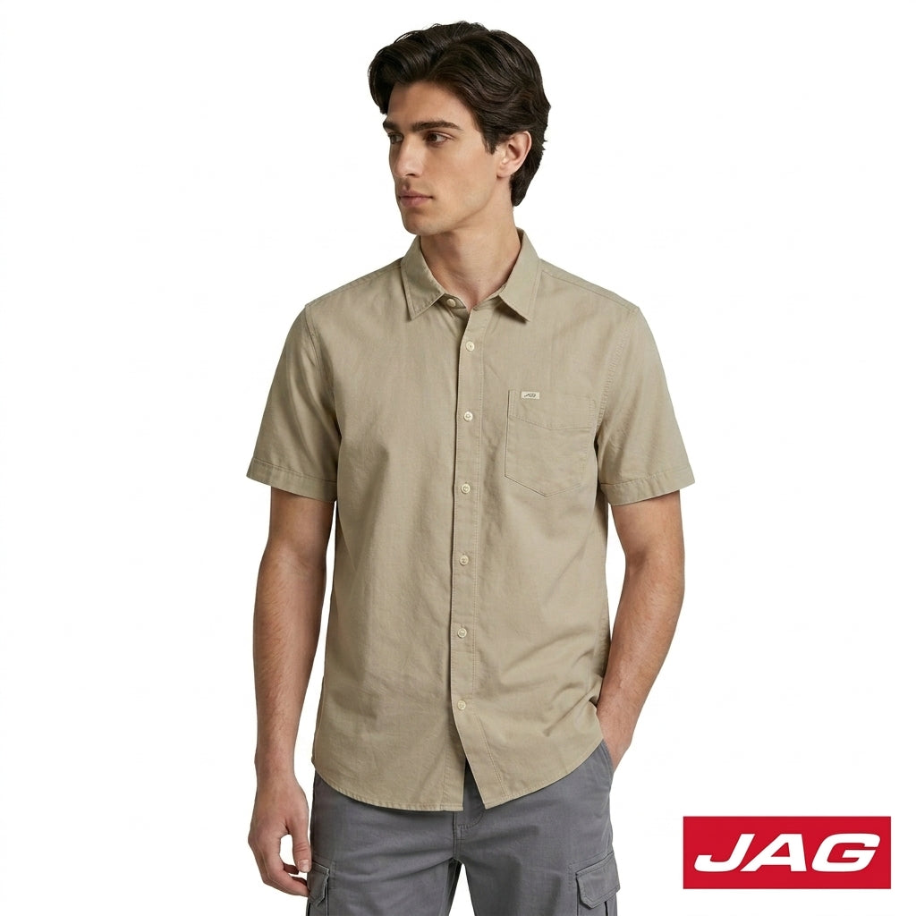 Jag Men's Relaxed Fit Oxford Short Sleeve Polo 964D8000