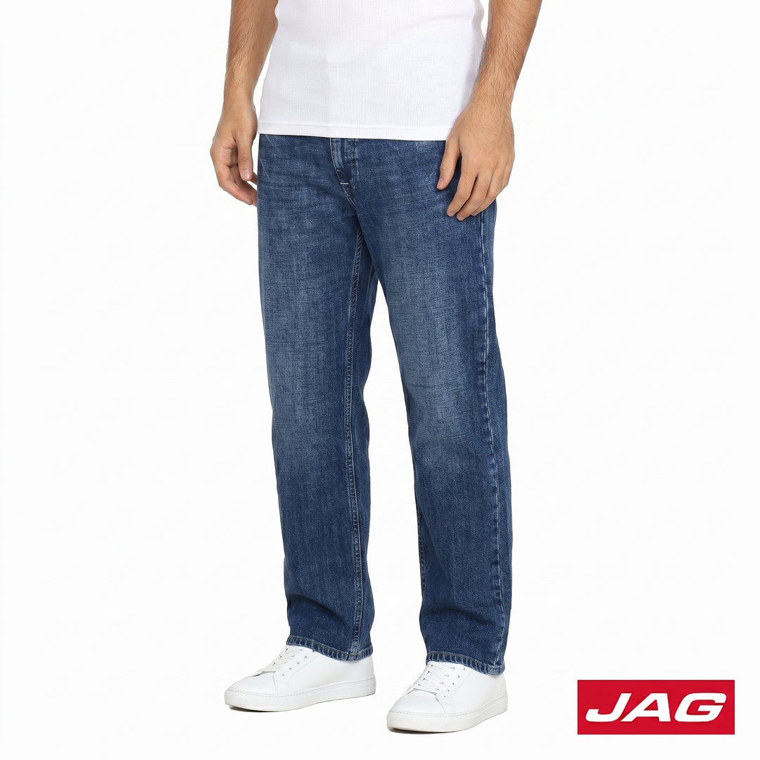 Jag Black Men’s Baggy Denim Jeans 30" Wide Straight Pants 190413K1