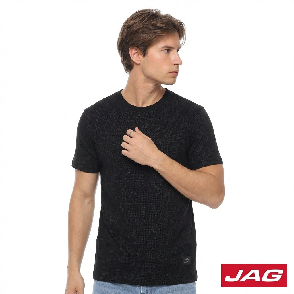 Jag Black Men's Round Neck Rugged Boxy Fit 30LQ2001