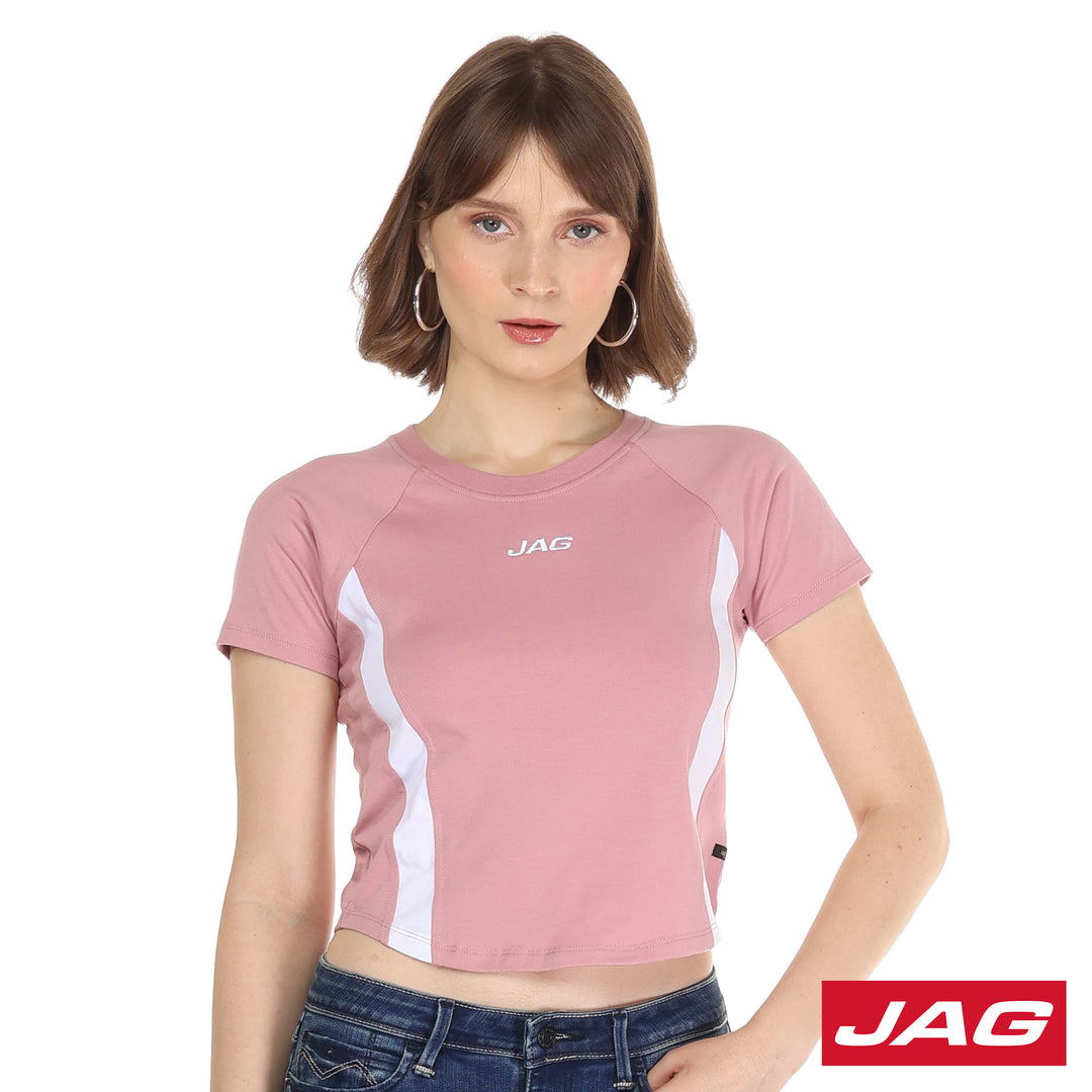 Jag Ladies Cropped Top Casual Basic Fit with Taping Detail 85AD2001