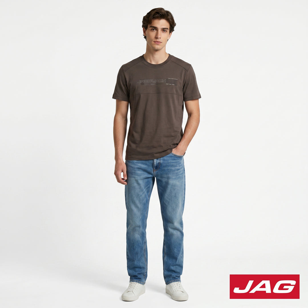 Jag Black Men’s Rugged Boxy Fit Roundneck T-Shirt 30LT2001