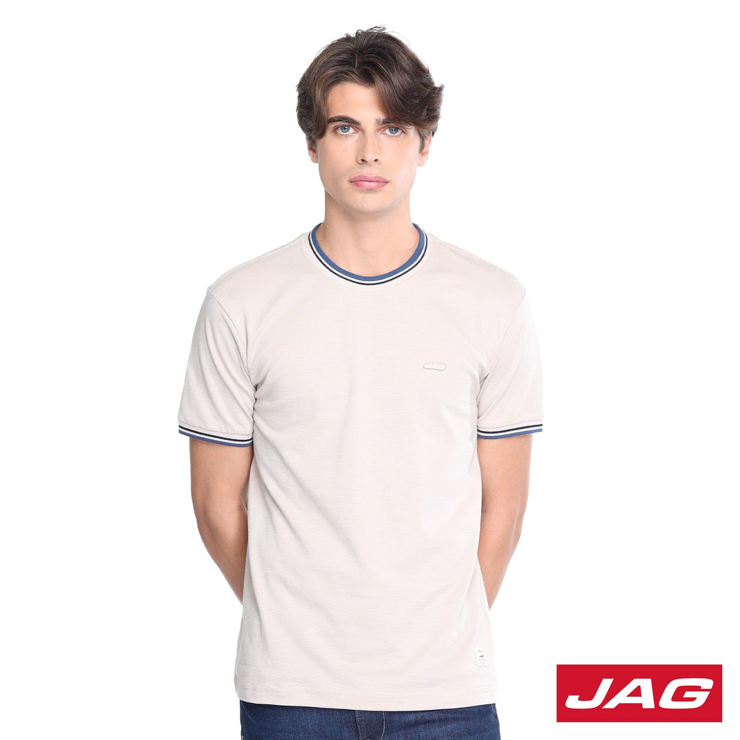Jag  Men's Round Neck Special Rib & Cuffs Rugged Boxy Fit 31CN2001