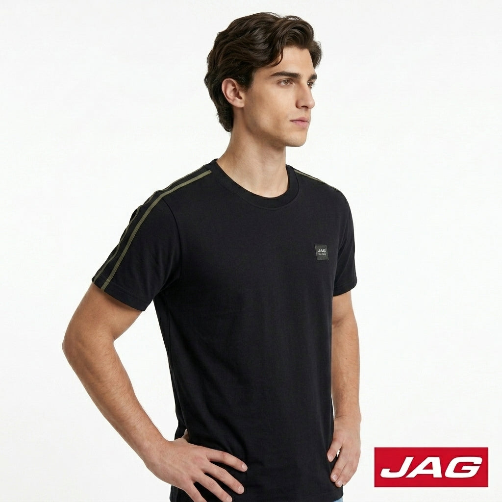 Jag Black Men’s Rugged Boxy Fit Roundneck T-Shirt 30LJ2001