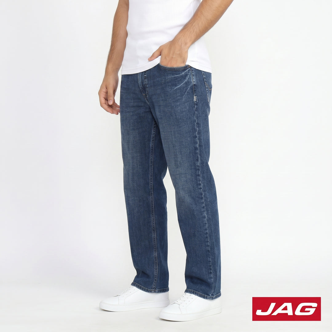 Jag Black Men’s Baggy Denim Jeans 30" Wide Straight Pants 190413K1