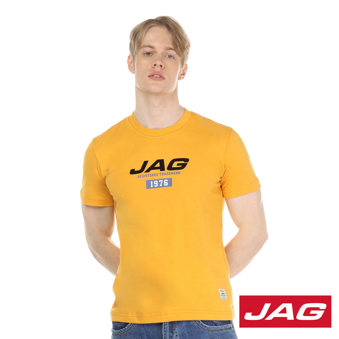 Jag Men's Top Round Neck Rugged Fit Single Jersey