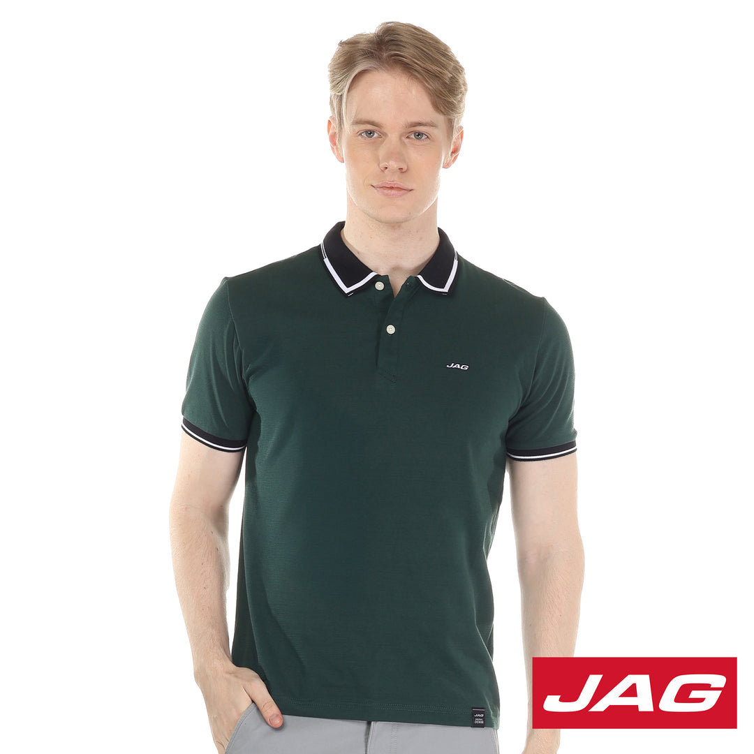 Jag Men's Tops Sport Shirt Slim Fit Stretchable Knits