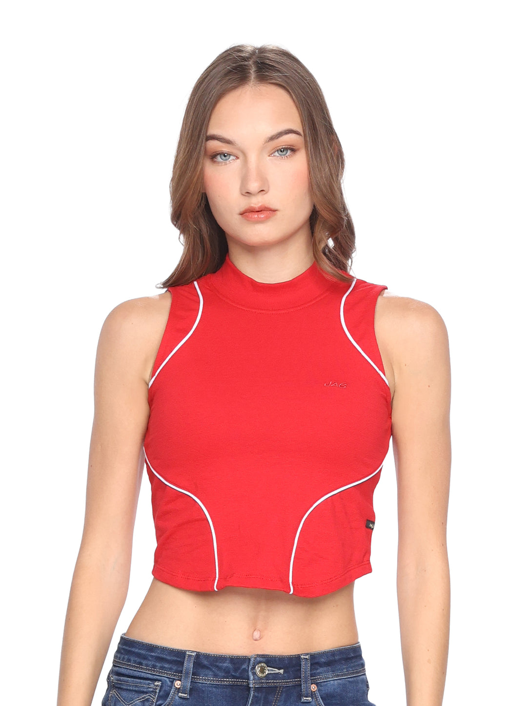 Jag Ladies Cropped Top Women’s Cotton Crop Tee Slim Fit Casual Trendy Style 88QB2001