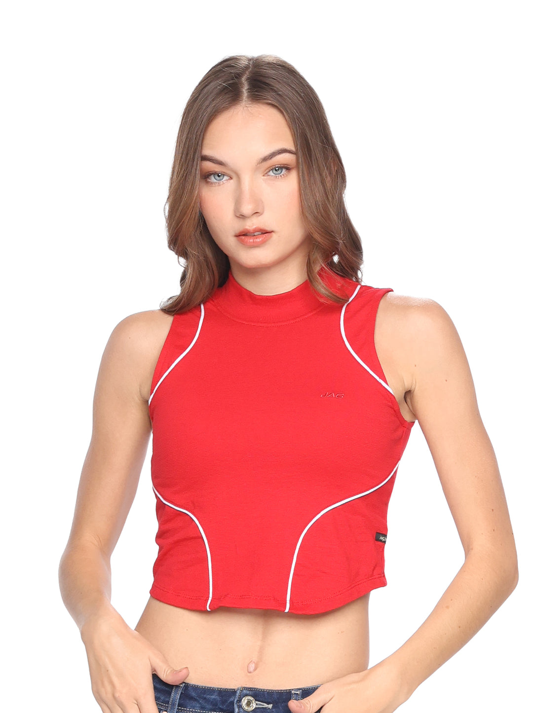 Jag Ladies Cropped Top Women’s Cotton Crop Tee Slim Fit Casual Trendy Style 88QB2001